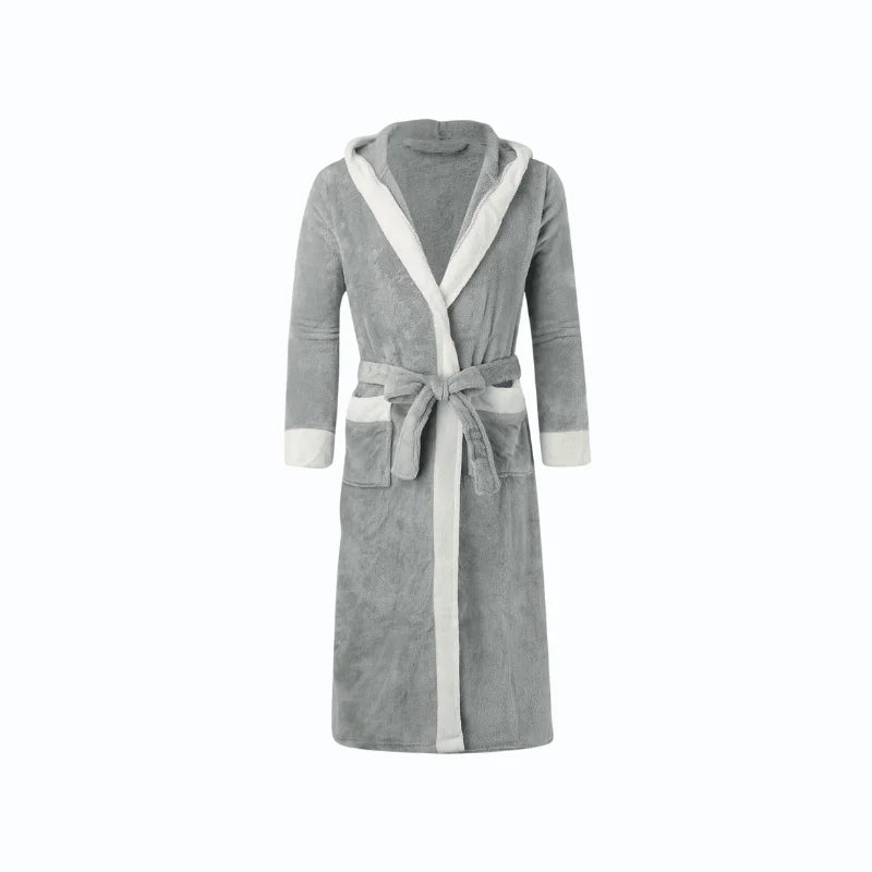 Peignoir Capuche Homme Gris Clair