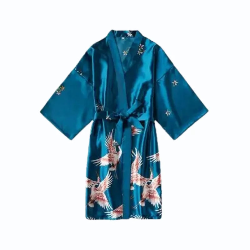 Peignoir Court Satin Femme
