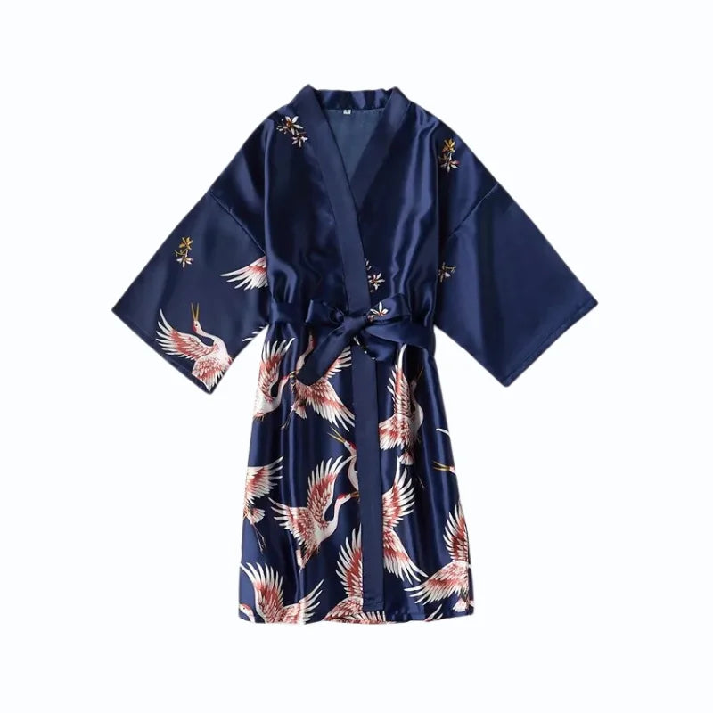 Peignoir Court Satin Femme