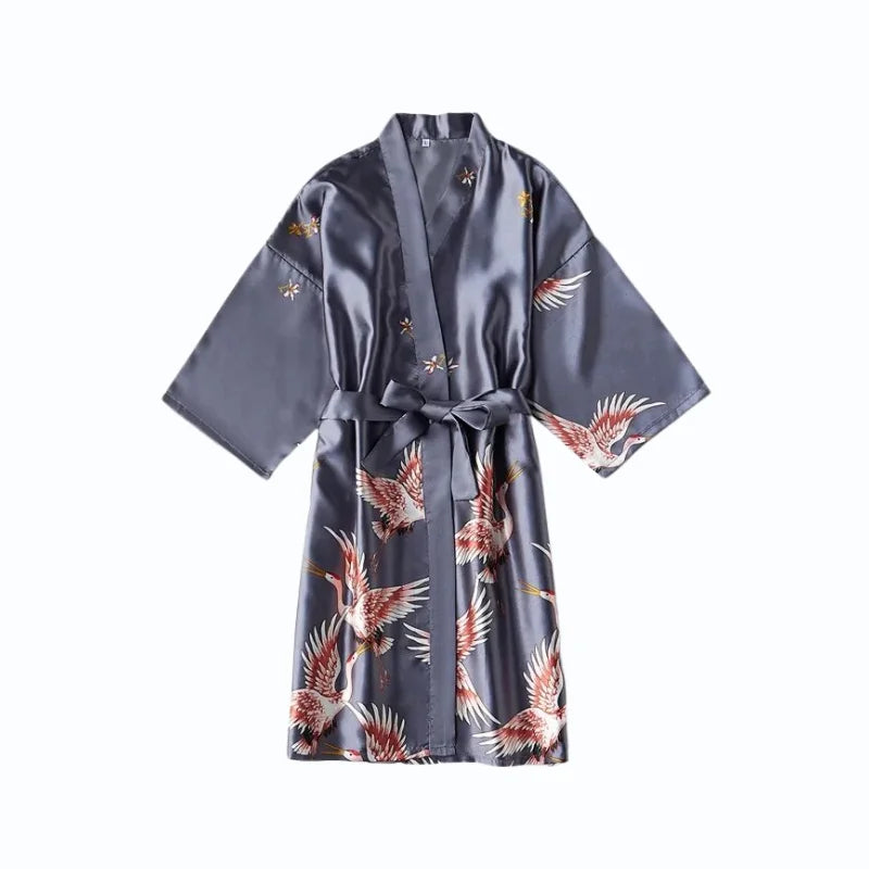 Peignoir Court Satin Femme