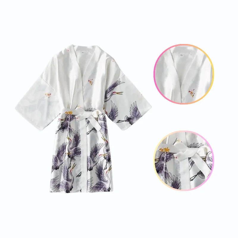 Peignoir Court Satin Femme