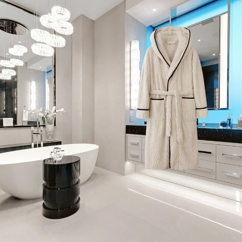 Peignoir de Bain Femme Moelleux Avec Capuche