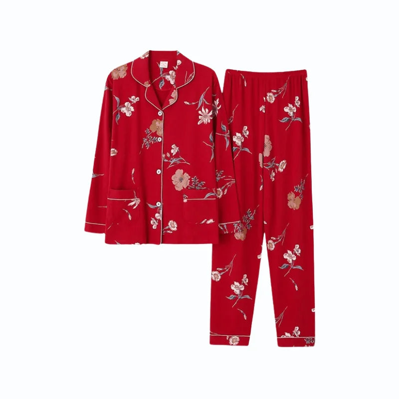 Pyjama Fleuri Coton Femme [2 Pièces]