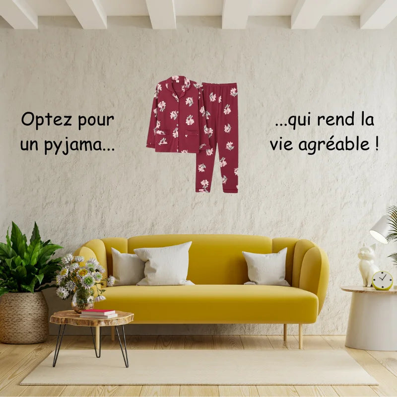 Pyjama Fleuri Coton Femme [2 Pièces]