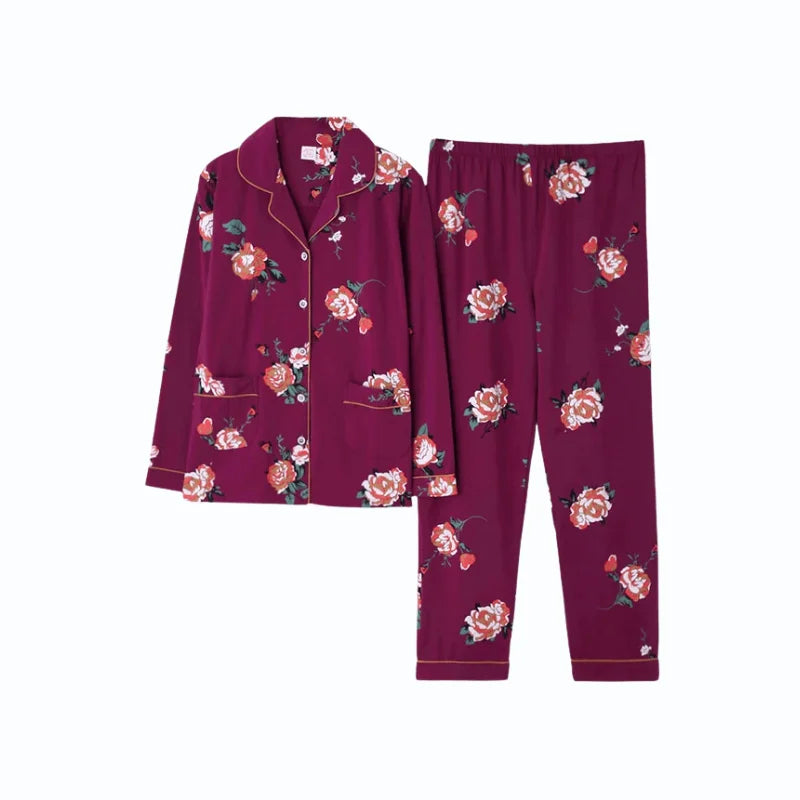 Pyjama Fleuri Coton Femme [2 Pièces]