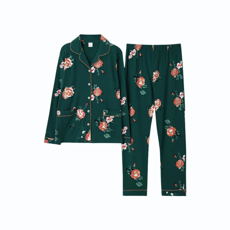 Pyjama Fleuri Coton Femme [2 Pièces]