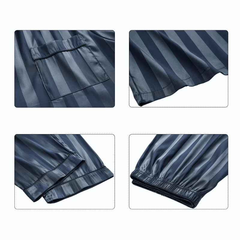 Pyjama Rayures Homme En Satin [2 Pièces]