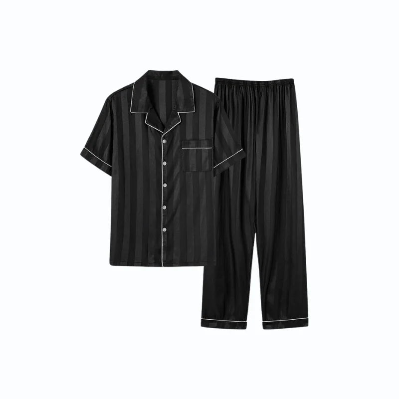 Pyjama Rayures Homme En Satin [2 Pièces]