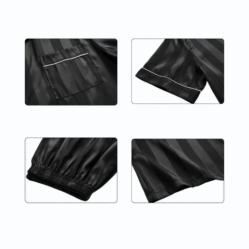 Pyjama Rayures Homme En Satin [2 Pièces]